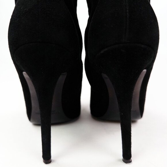 Ralph Lauren Collection Purple Label Tall Suede Heeled Boots - Picture 4 of 12